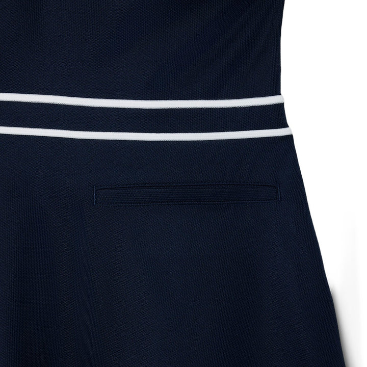Lacoste Ultra Dry Heritage Trim Sleeveless Golf Dress Navy Blue/White/Navy Blue - SS25 Women