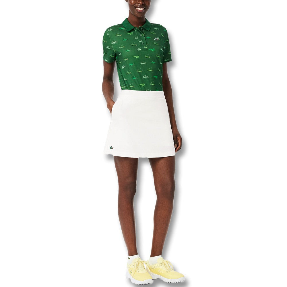 Lacoste Ultra Dry Lined Golf Skirt White - SS25 Women