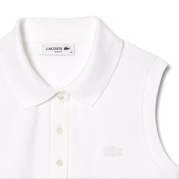 Lacoste Slim Fit L.12.D Sleeveless Stretch Golf Polo White - SS25 Women