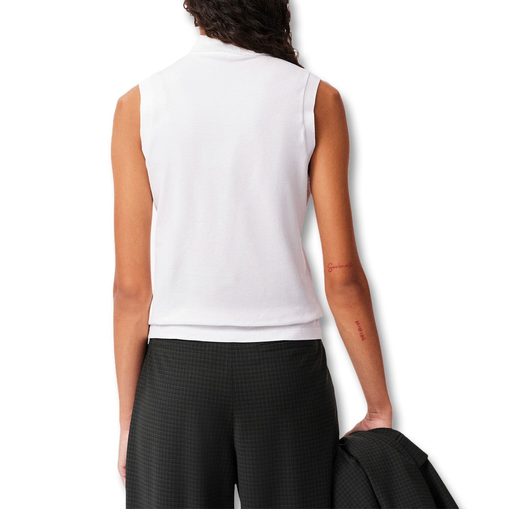 Lacoste Slim Fit L.12.D Sleeveless Stretch Golf Polo White - SS25 Women