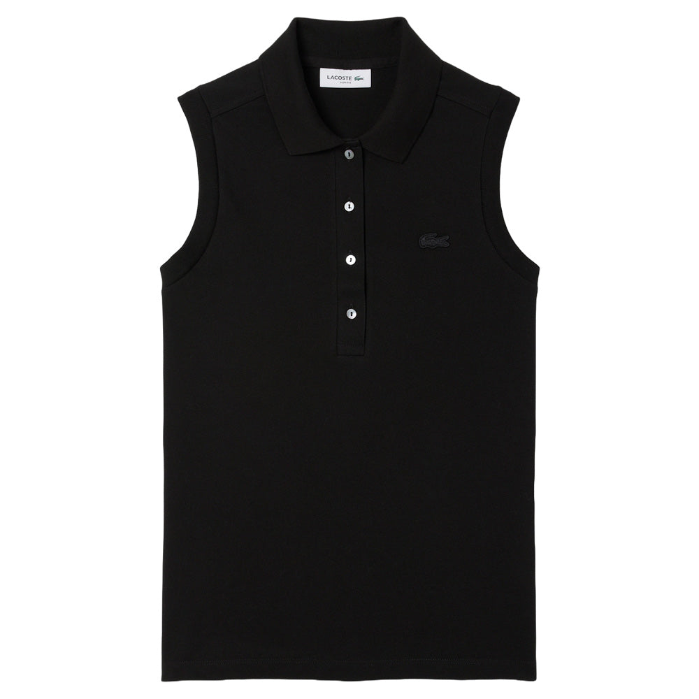 Lacoste Slim Fit L.12.D Sleeveless Stretch Golf Polo Black - SS25 Women