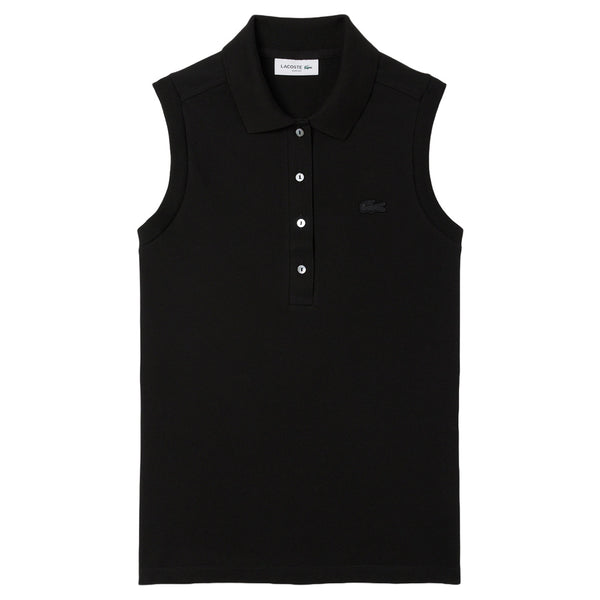 Lacoste Slim Fit L.12.D Sleeveless Stretch Golf Polo Black - SS25 Women