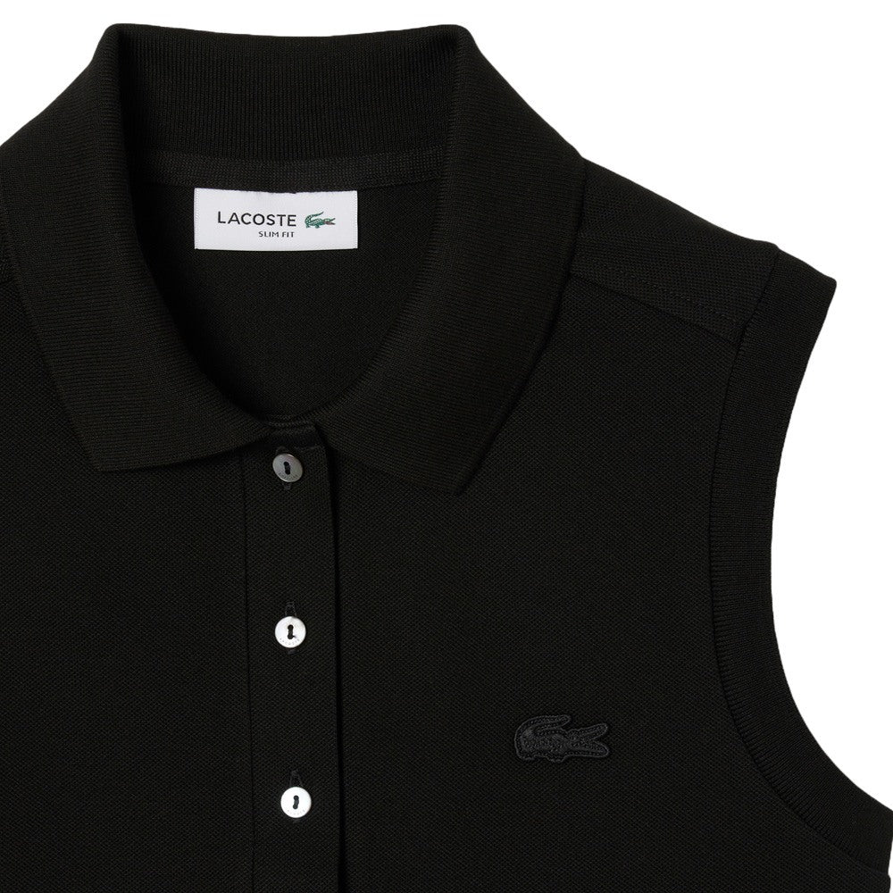 Lacoste Slim Fit L.12.D Sleeveless Stretch Golf Polo Black - SS25 Women