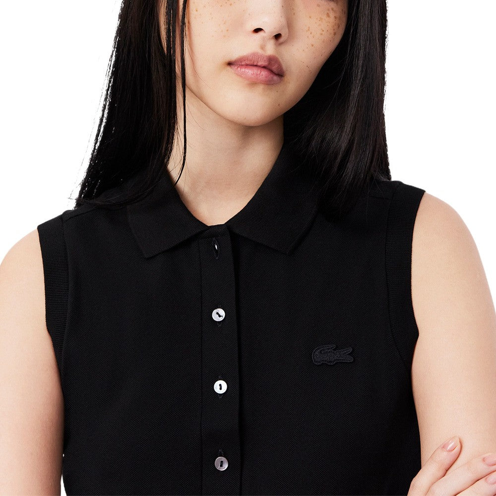 Lacoste Slim Fit L.12.D Sleeveless Stretch Golf Polo Black - SS25 Women