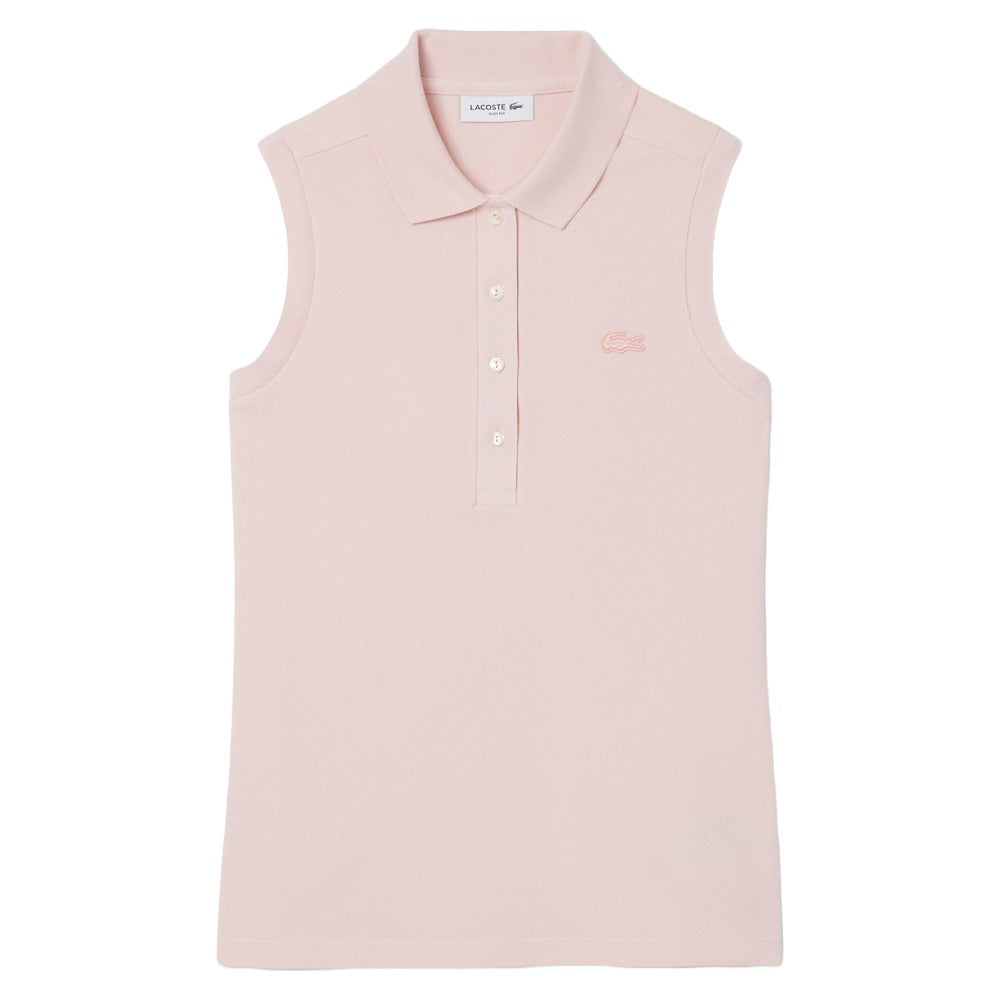 Lacoste Slim Fit L.12.D Sleeveless Stretch Golf Polo Light Pink - SS25 Women