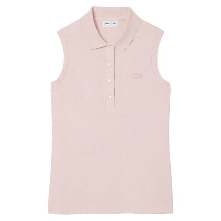 Lacoste Slim Fit L.12.D Sleeveless Stretch Golf Polo Light Pink - SS25 Women