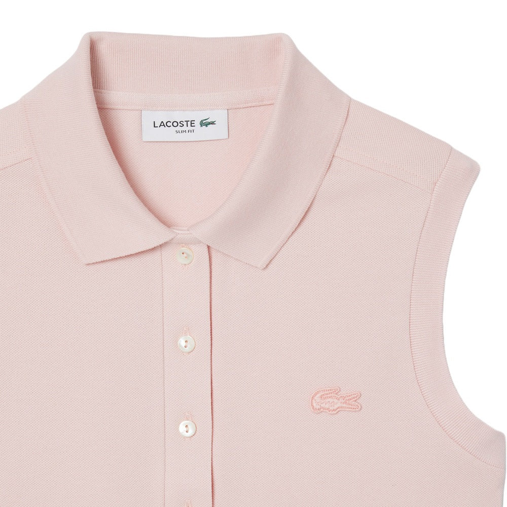 Lacoste Slim Fit L.12.D Sleeveless Stretch Golf Polo Light Pink - SS25 Women