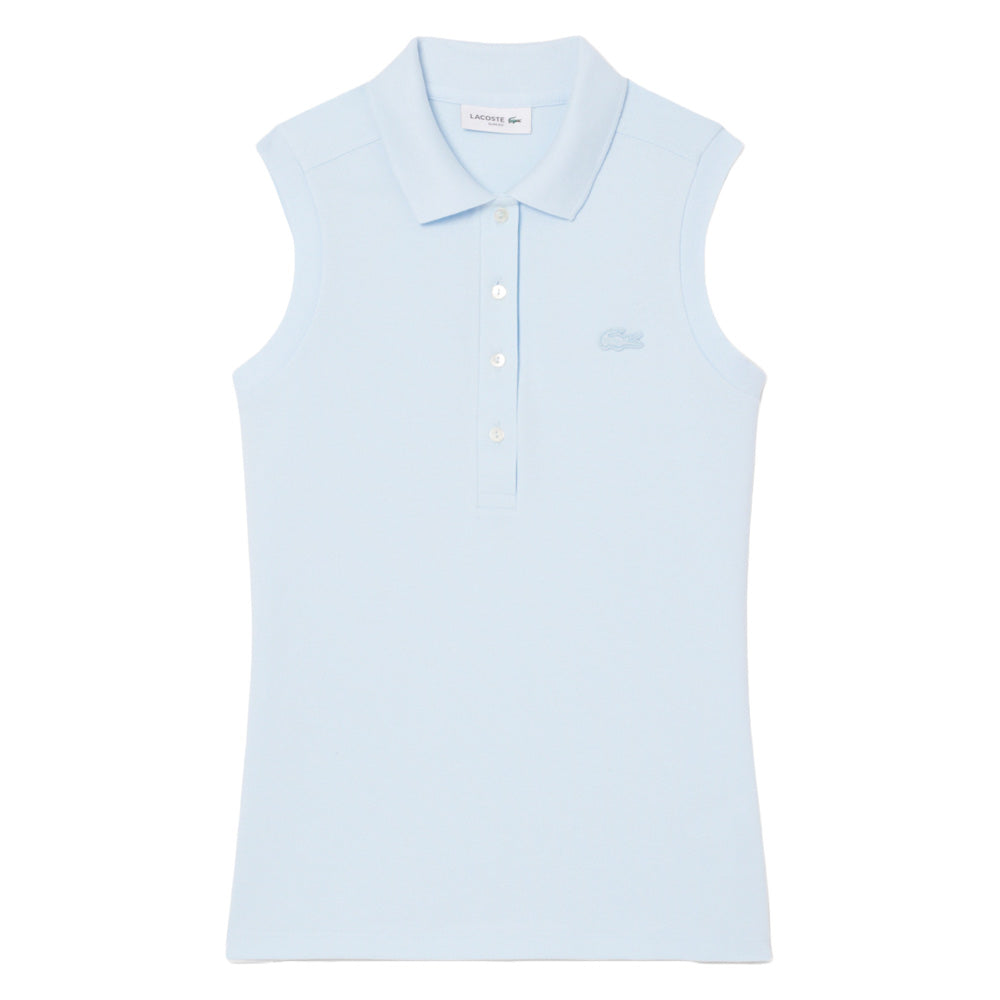 Lacoste Slim Fit L.12.D Sleeveless Stretch Golf Polo Light Blue - SS25 Women