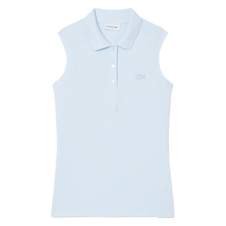 Lacoste Slim Fit L.12.D Sleeveless Stretch Golf Polo Light Blue - SS25 Women