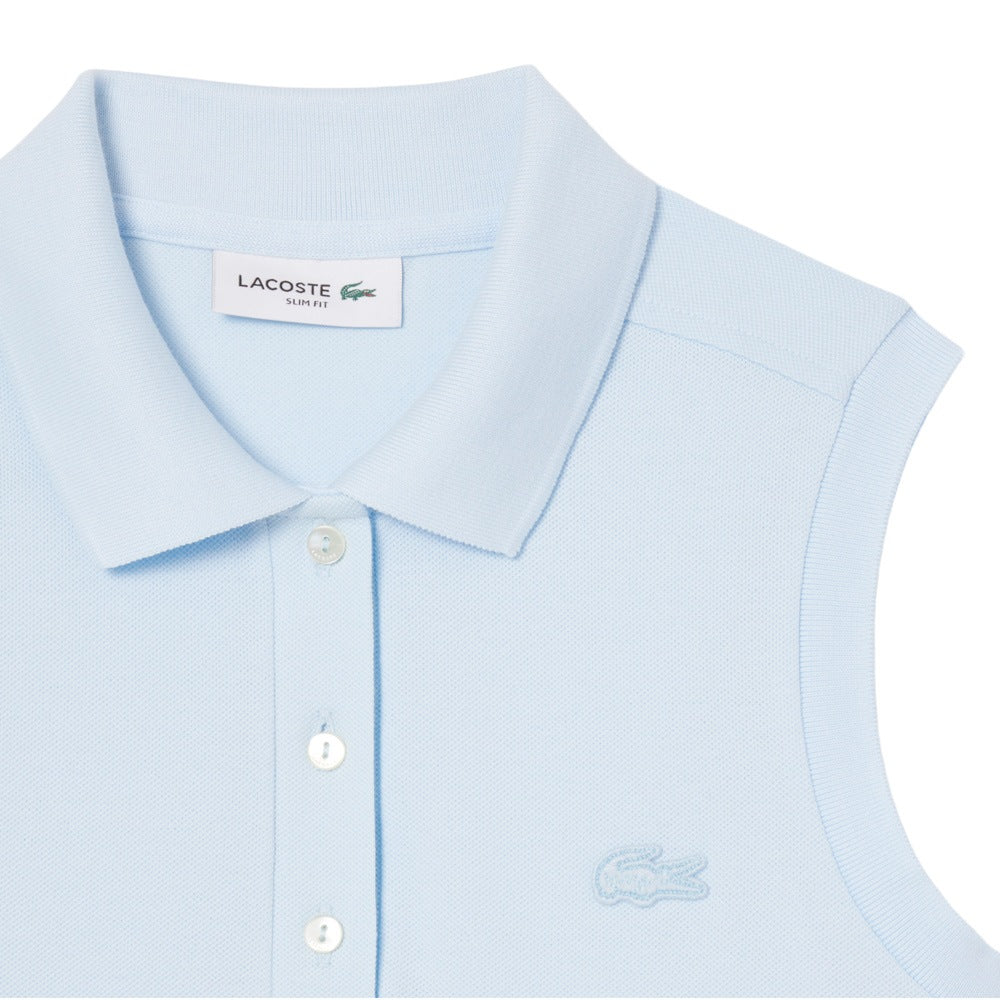 Lacoste Slim Fit L.12.D Sleeveless Stretch Golf Polo Light Blue - SS25 Women