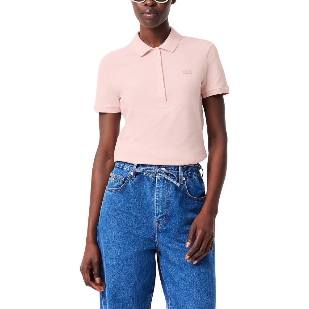 Lacoste L.12.D Slim Fit Stretch Mini Pique Golf Polo Light Pink - SS25 Women