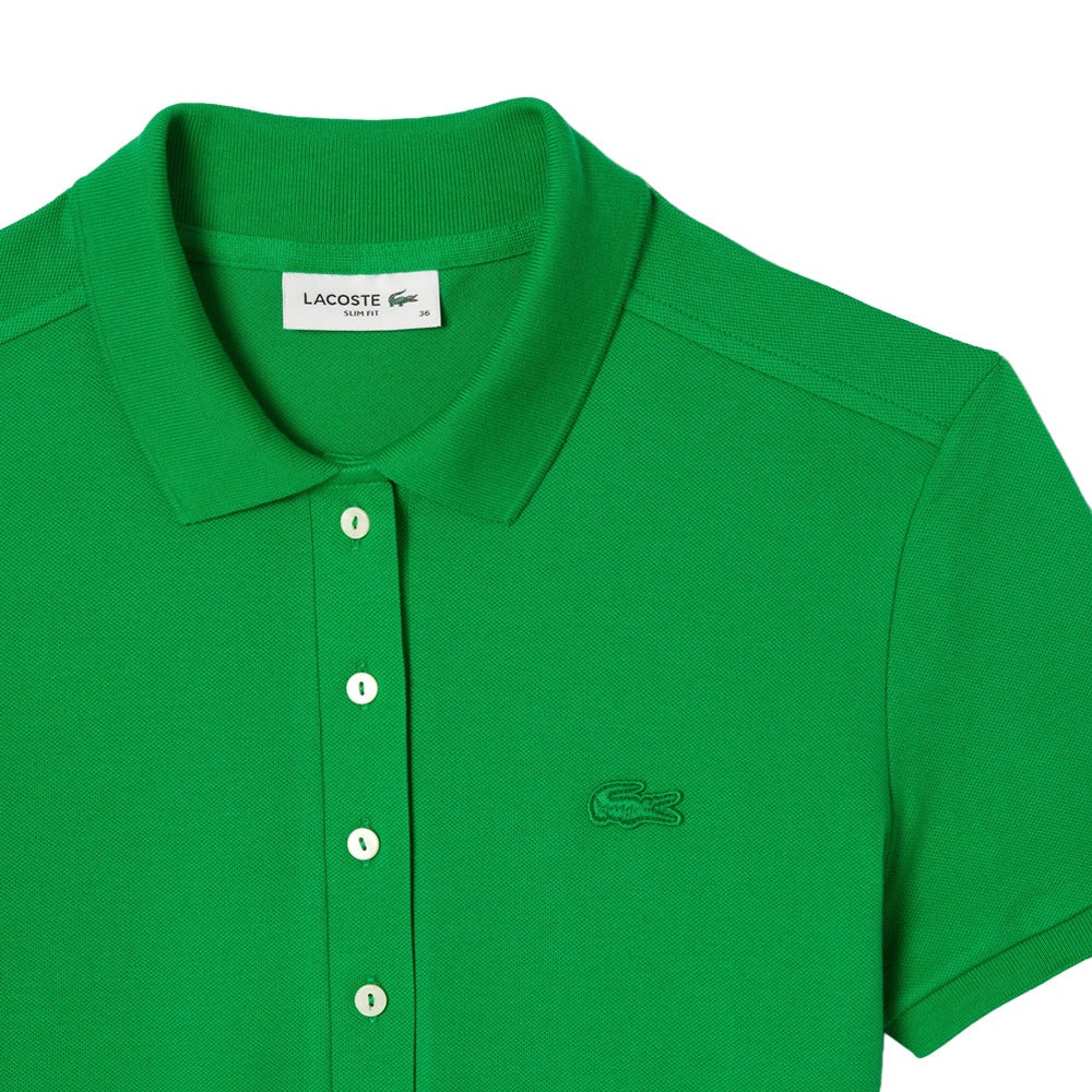 Lacoste L.12.D Slim Fit Stretch Mini Pique Golf Polo Green - SS25 Women