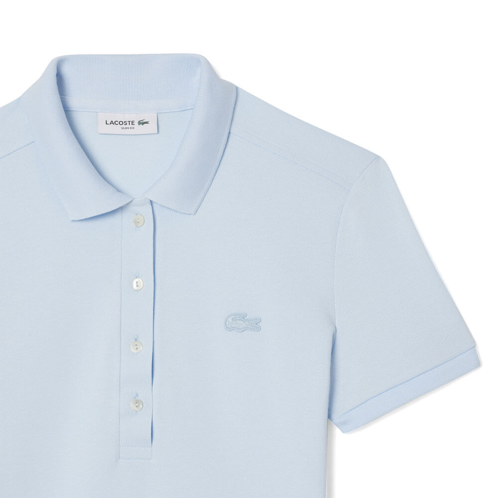 Lacoste L.12.D Slim Fit Stretch Mini Pique Golf Polo Light Blue - SS25 Women