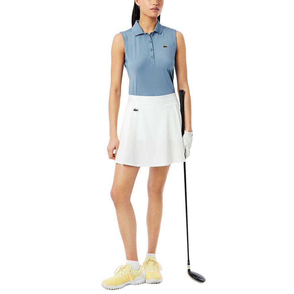 Lacoste Slim Fit UV Protect Sleeveless Stretch Golf Polo Blue - SS25 Women