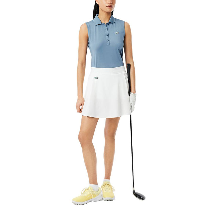 Lacoste Slim Fit UV Protect Sleeveless Stretch Golf Polo Blue - SS25 Women