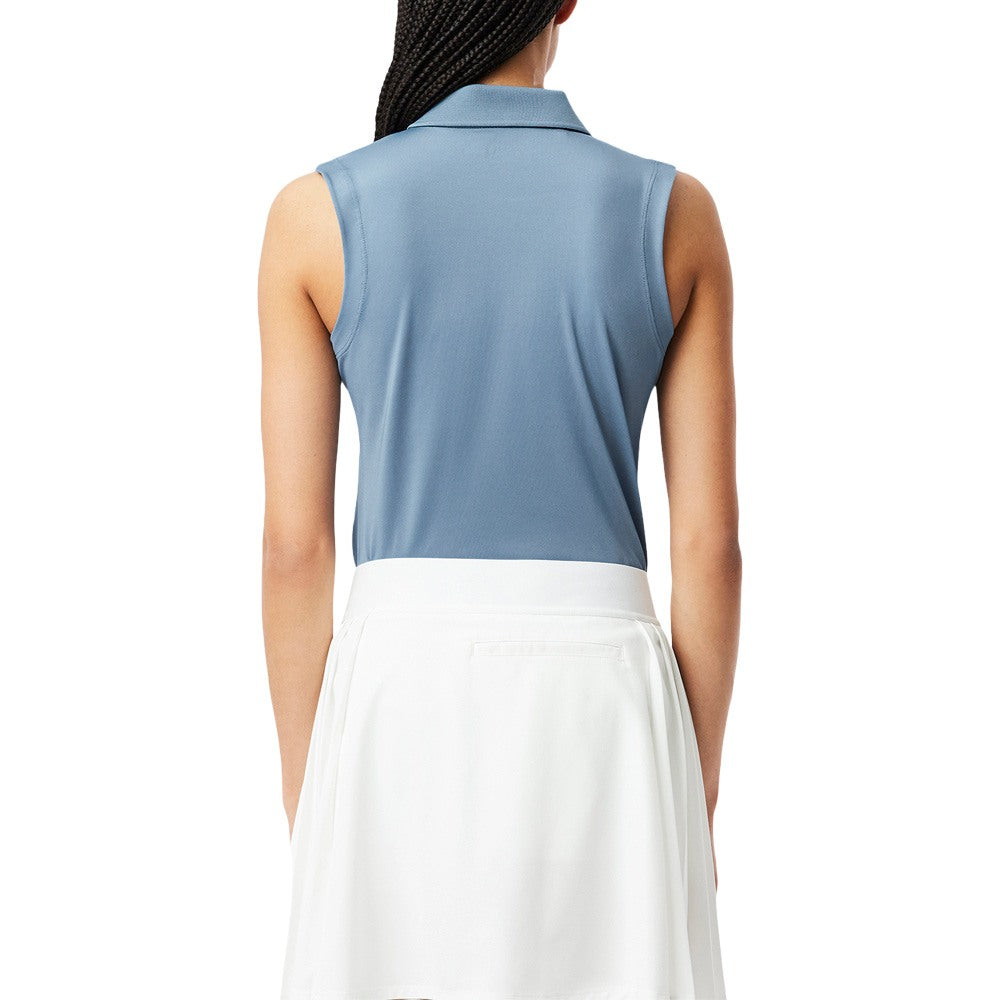 Lacoste Slim Fit UV Protect Sleeveless Stretch Golf Polo Blue - SS25 Women