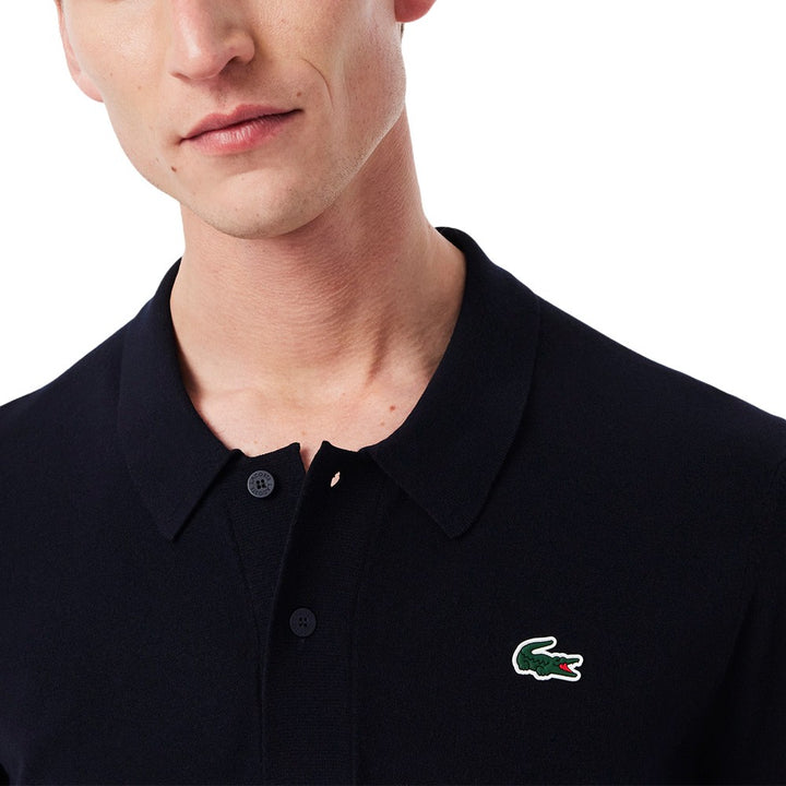 Lacoste Shortsleeve Collar Sweater Golf Polo Navy Blue - SS25 Men