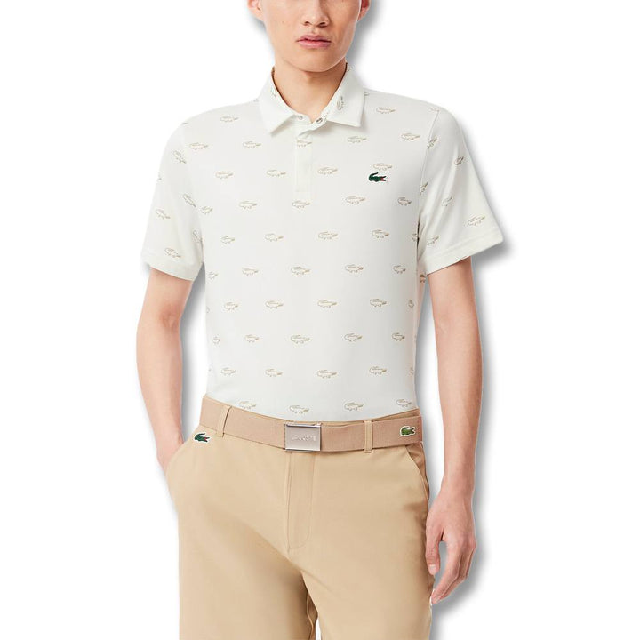 Lacoste Regular Fit UV Protect Golf Polo White/Beige - SS25 Men