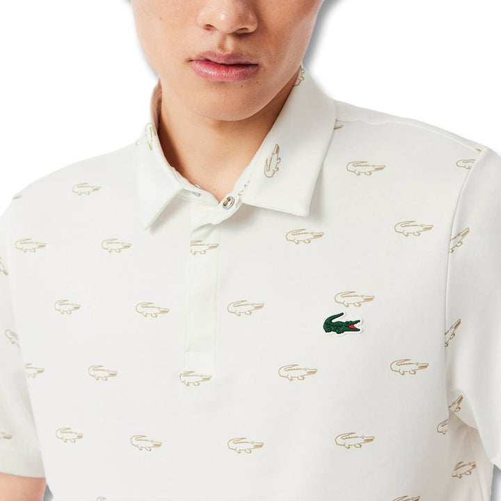 Lacoste Regular Fit UV Protect Golf Polo White/Beige - SS25 Men
