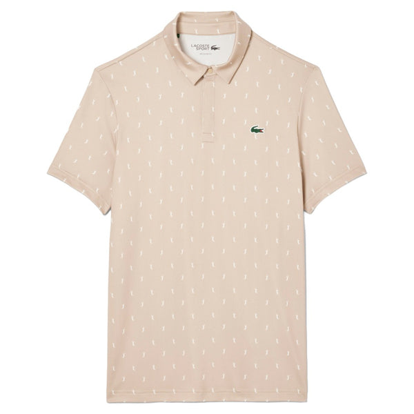 Lacoste Regular Fit UV Protect Golf Polo Beige/White - SS25 Men