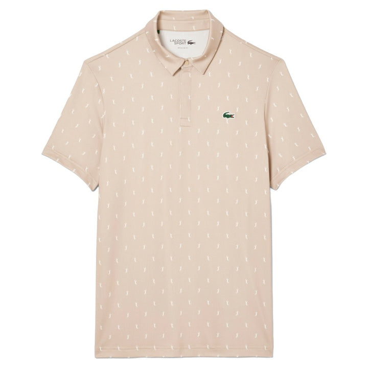 Lacoste Regular Fit UV Protect Golf Polo Beige/White - SS25 Men
