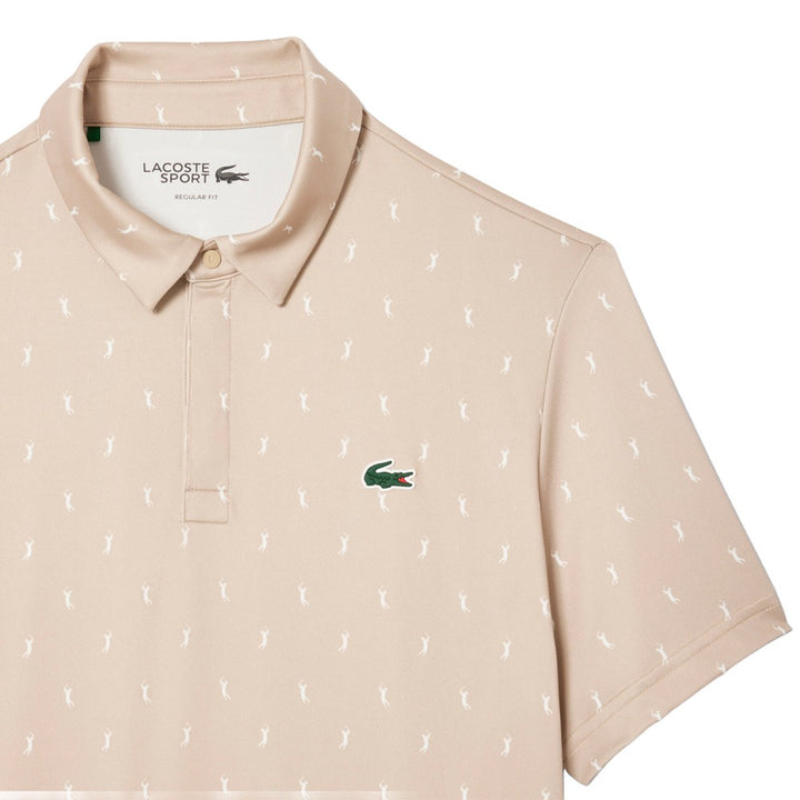 Lacoste Regular Fit UV Protect Golf Polo Beige/White - SS25 Men