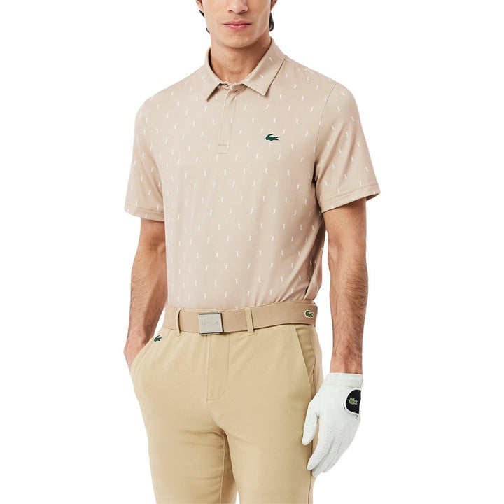 Lacoste Regular Fit UV Protect Golf Polo Beige/White - SS25 Men