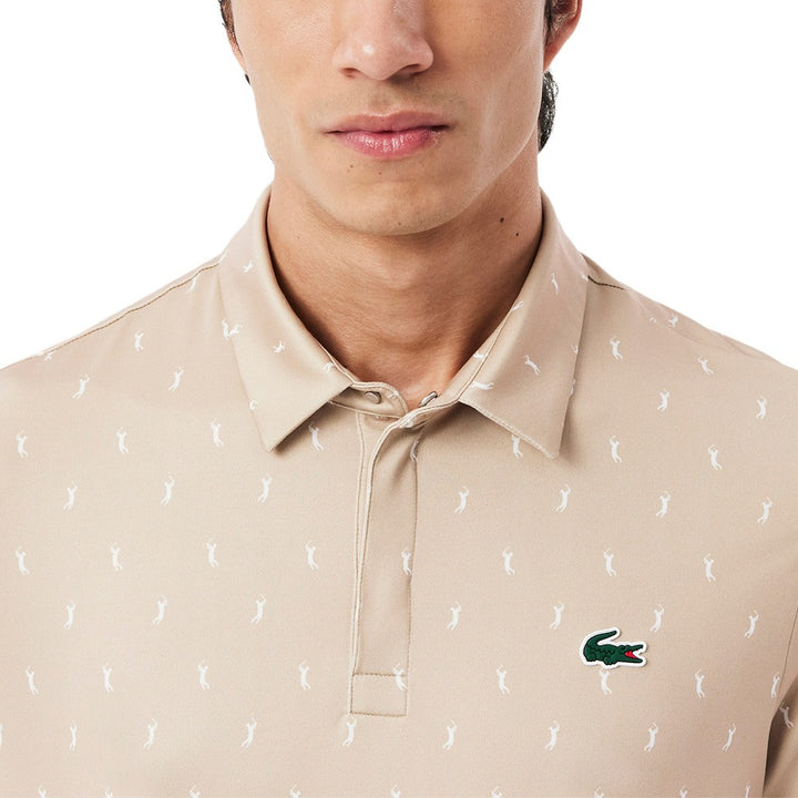 Lacoste Regular Fit UV Protect Golf Polo Beige/White - SS25 Men