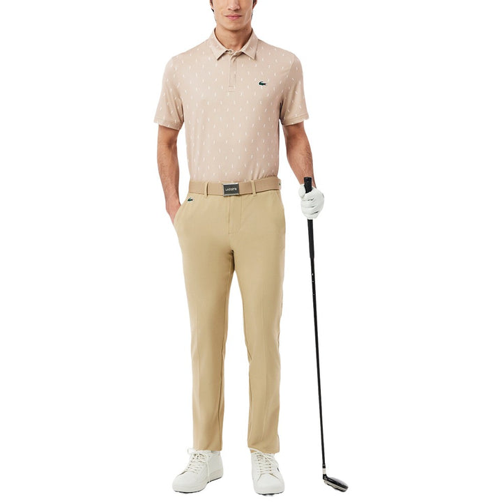 Lacoste Regular Fit UV Protect Golf Polo Beige/White - SS25 Men