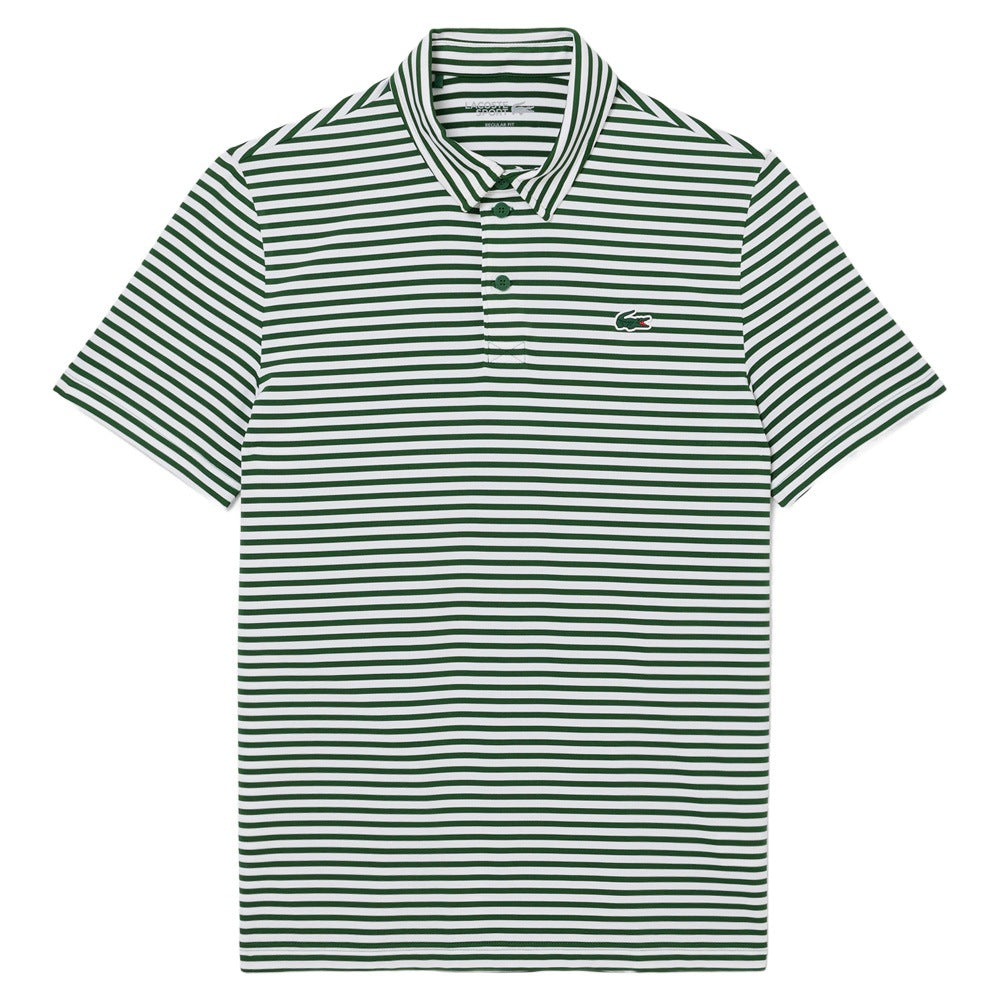 Lacoste Regular Fit UV Protect Golf Polo Green/White - SS25 Men