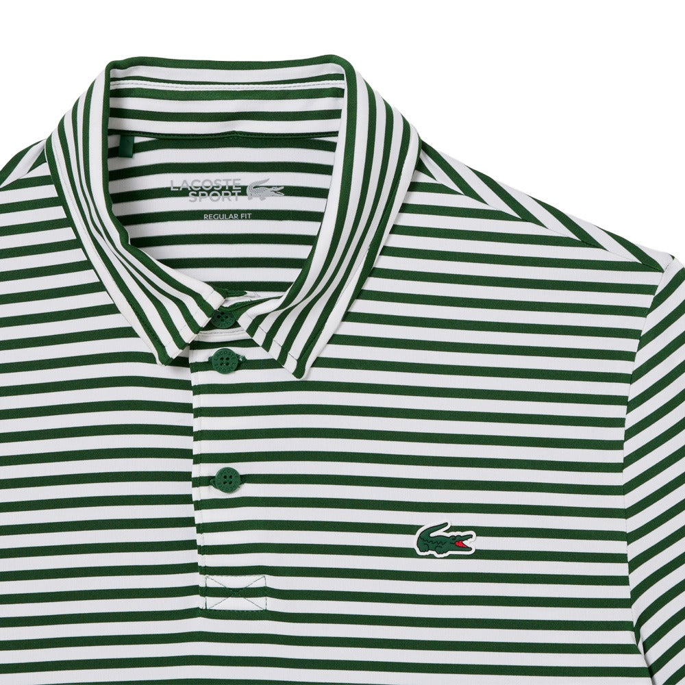 Lacoste Regular Fit UV Protect Golf Polo Green/White - SS25 Men