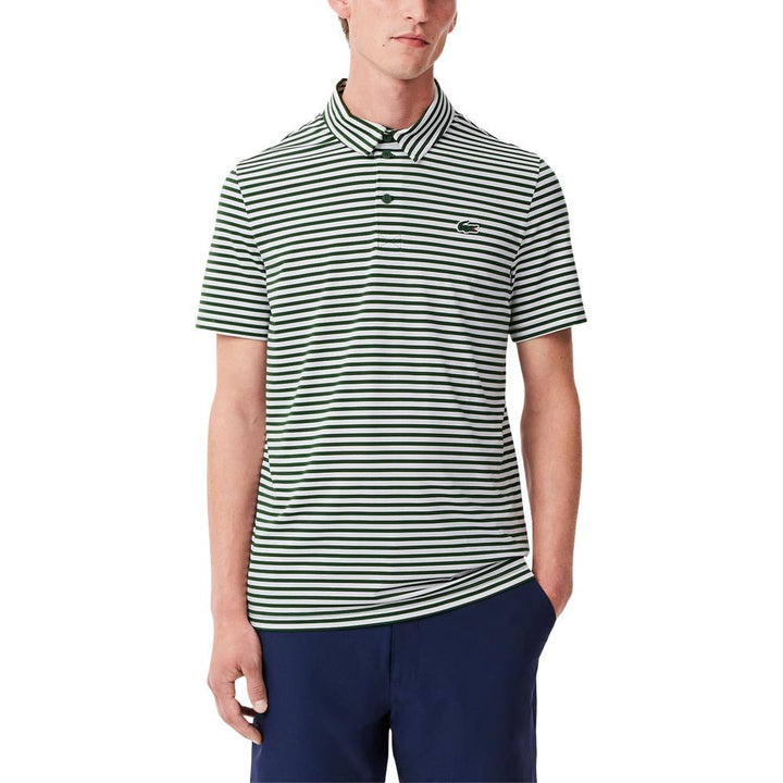 Lacoste Regular Fit UV Protect Golf Polo Green/White - SS25 Men