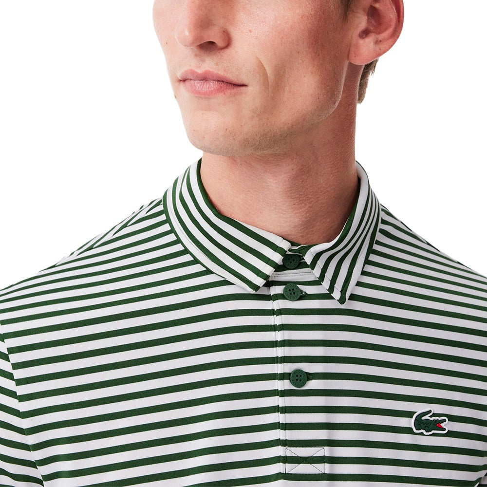 Lacoste Regular Fit UV Protect Golf Polo Green/White - SS25 Men