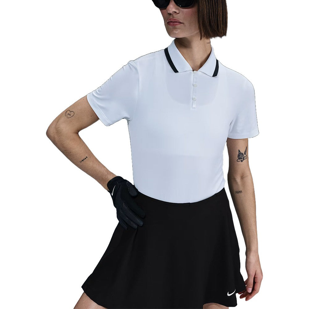Nike Dri-FIT Tour Shortsleeve Golf Polo White/Black/Black - FW25 Women