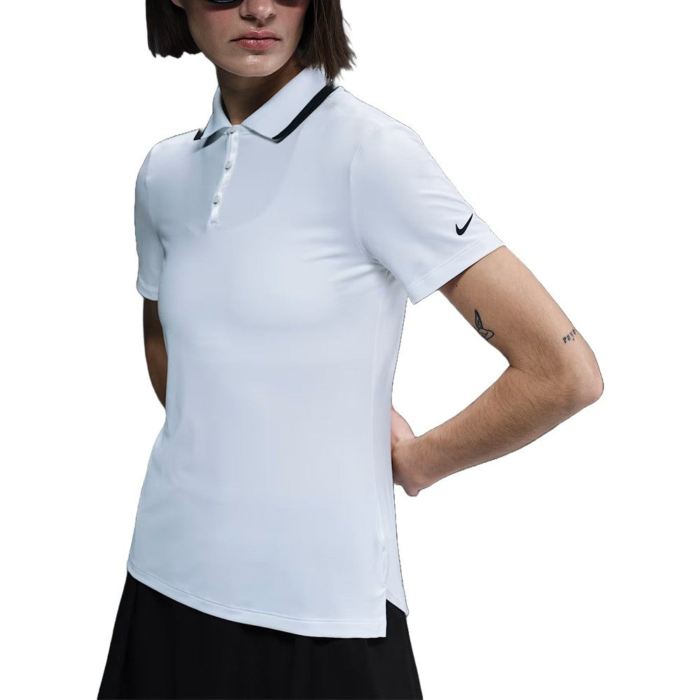 Nike Dri-FIT Tour Shortsleeve Golf Polo White/Black/Black - FW25 Women