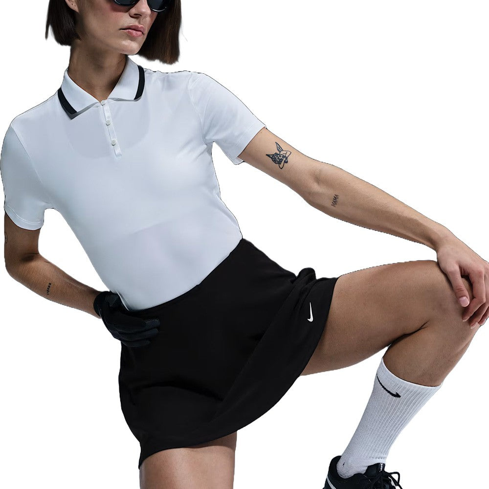 Nike Dri-FIT Tour Shortsleeve Golf Polo White/Black/Black - FW25 Women