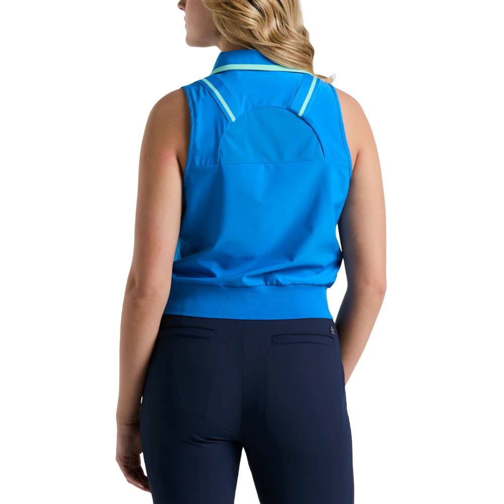Original Penguin Sleeveless Woven Waist Length Color Golf Polo French Blue - SP25 Women