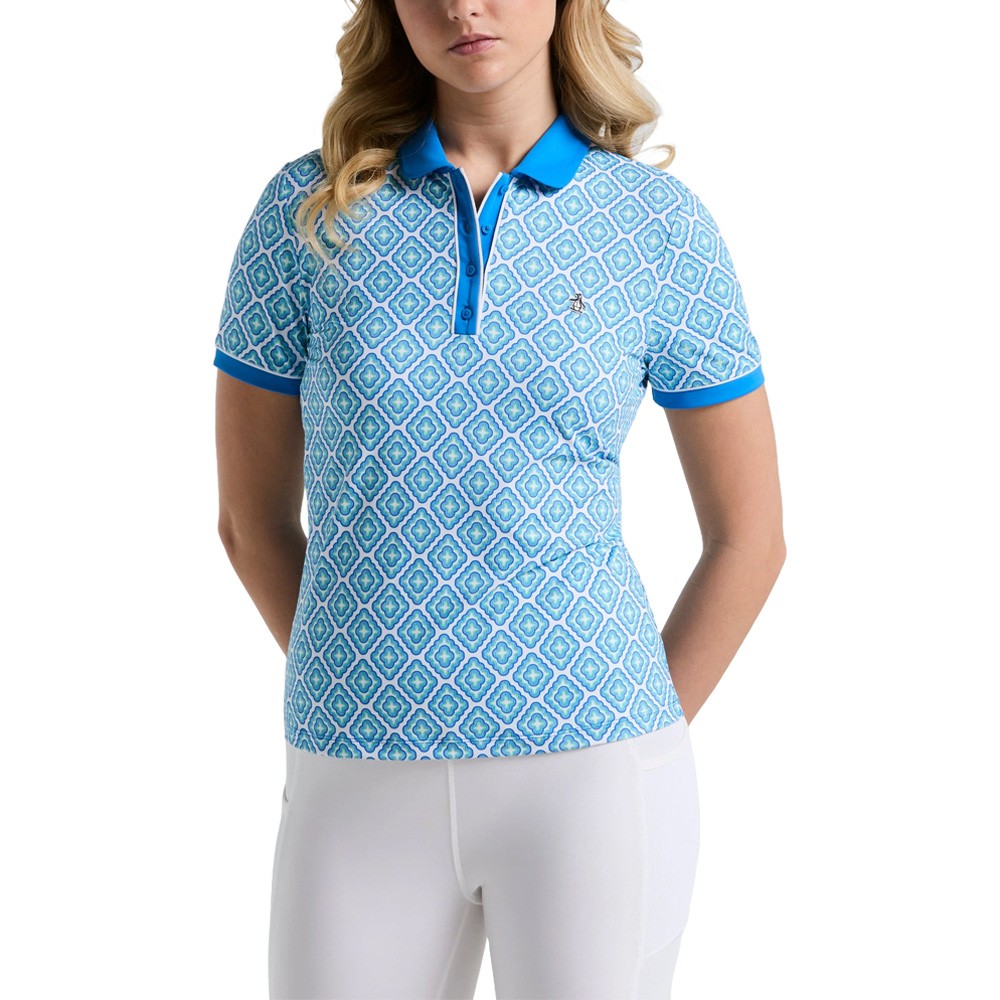 Original Penguin Regular Printed Golf Polo French Blue - SP25 Women
