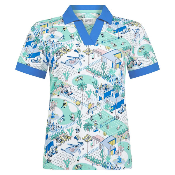 Original Penguin Shortsleeve Palm Springs Golf Polo Bright White - SP25 Women