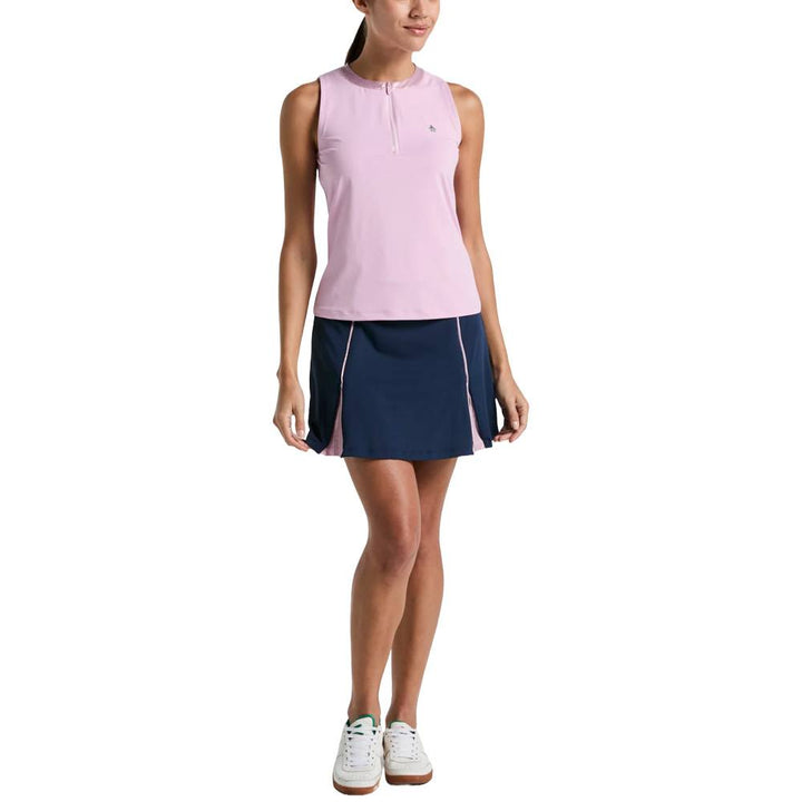 Original Penguin High Waisted Colorr Block Pleats Golf Skort Black Iris - SP25 Women