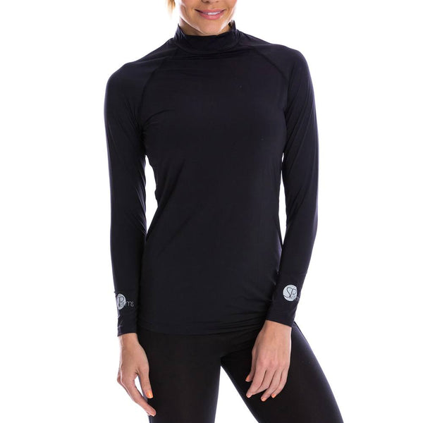 SParms Sun Protect+ UV/Sun Protection High Neck Golf Mock Black - SS19 Women