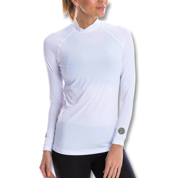 SParms Sun Protect+ UV/Sun Protection High Neck Golf Mock White - SS19 Women