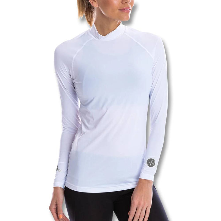 SParms Sun Protect+ UV/Sun Protection High Neck Golf Mock White - SS19 Women