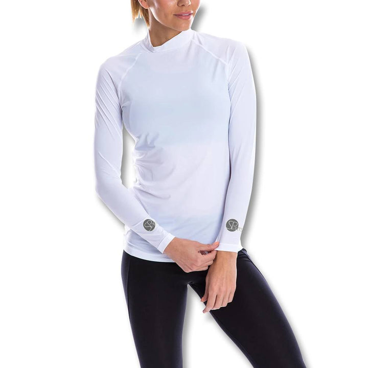 SParms Sun Protect+ UV/Sun Protection High Neck Golf Mock White - SS19 Women