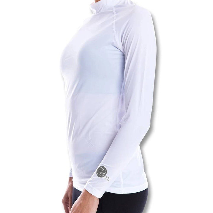SParms Sun Protect+ UV/Sun Protection High Neck Golf Mock White - SS19 Women