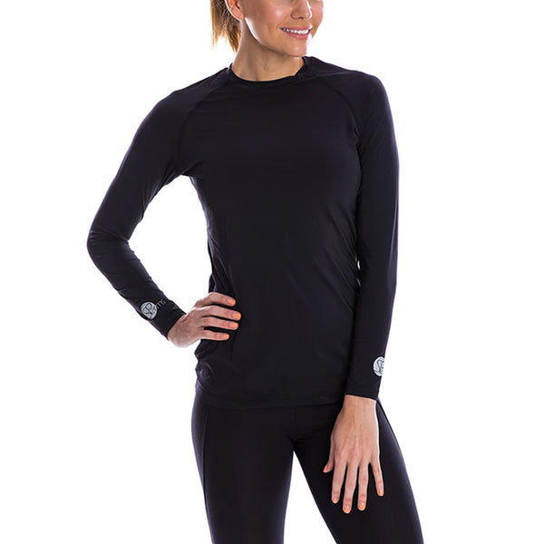 SParms Sun Protect+ UV/Sun Protection Round Neck Golf Shirt Black - SS19 Women