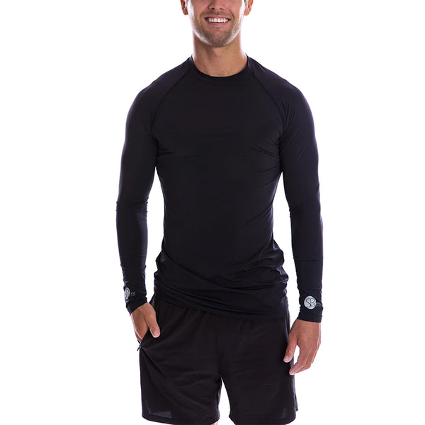 SParms Sun Protect+ UV/Sun Protection Round Neck Golf T-Shirt Black - SS19 Men