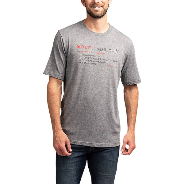TravisMathew Spaulding Golf T-Shirt Heather Gray Pinstripe - SS19 Men