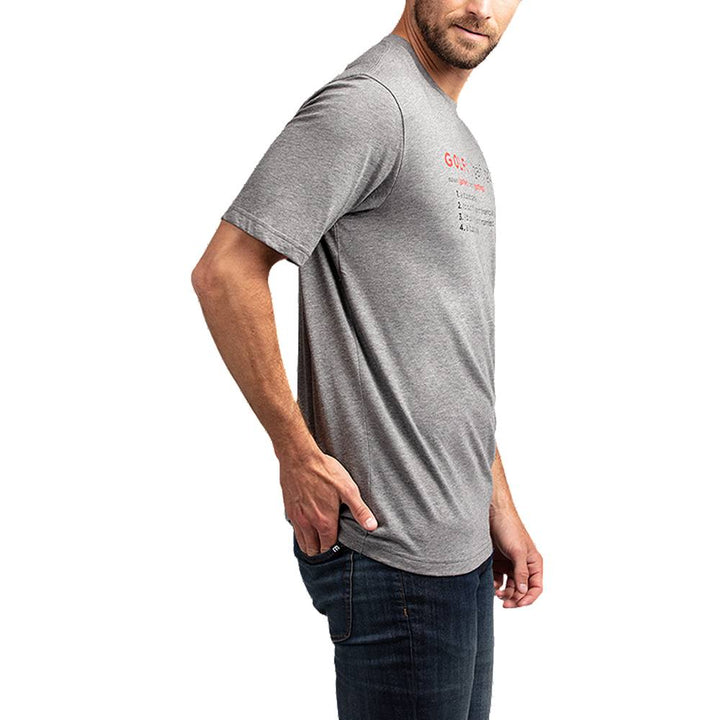 TravisMathew Spaulding Golf T-Shirt Heather Gray Pinstripe - SS19 Men