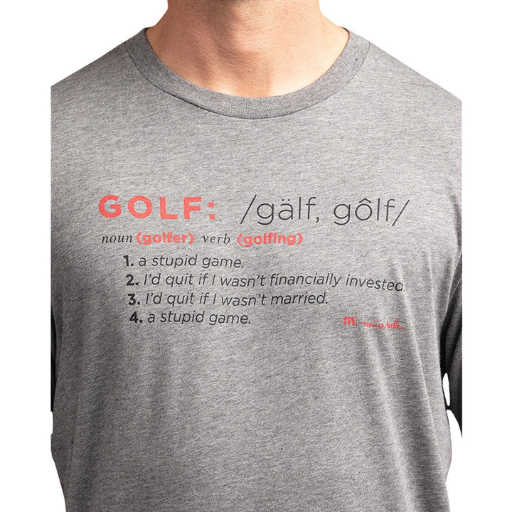 TravisMathew Spaulding Golf T-Shirt Heather Gray Pinstripe - SS19 Men
